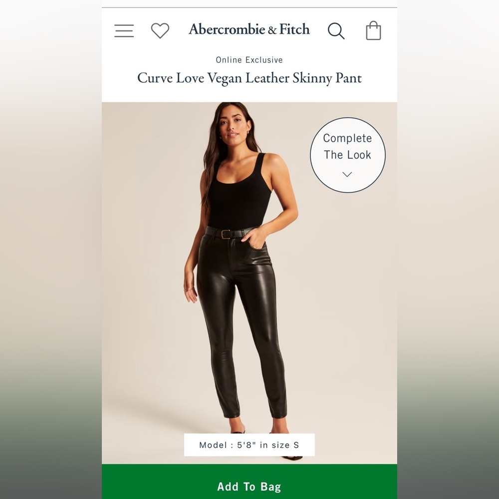 Abercrombie Curve Love Vegan Leather Pants